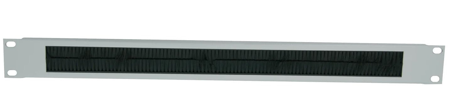Pannello Passacavi 1U Forato con Spazzola Grigio