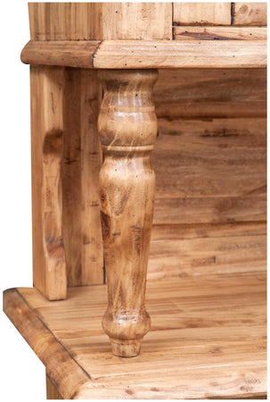 Biscottini Credenza Vetrina Biscottini legno massello tiglio 107x43x238 naturale Made Italy