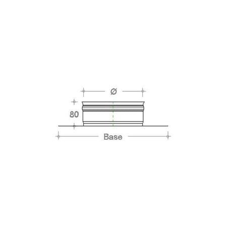 Base forata inox da 250x250mm a innesto M 80 - 230mm 6 decimi