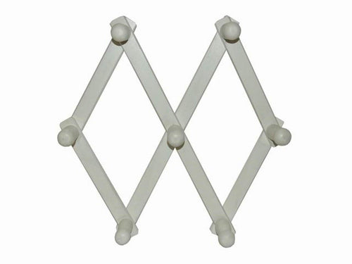 APPENDIABITI ESTENSIGILE DA PARETE 7 POSTI IN LEGNO BIANCO PRA 833142