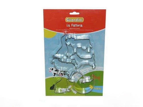 GUARDINI STAMPO TAGLIA BISCOTTI 6 DECORI FORME FATTORIA PRA 480223