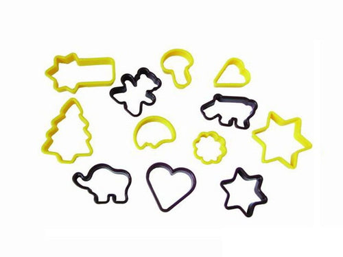 STAMPO TAGLIA BISCOTTI 12 DECORI FORME MISTI IN PLASTICA PRA 490400