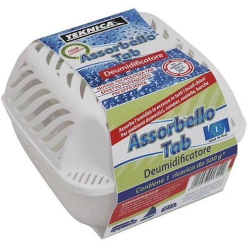 TEKNICA DEUMIDIFICATORE ANTI UMIDITA ASSORBELLO TAB CON RICARICA DA 500 GR