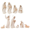 Statuine grandi natività Celestial per presepe natalizio in poliresina bianco 10 figure