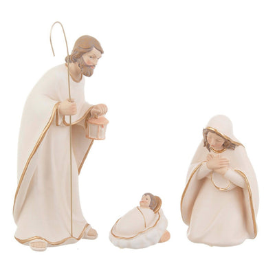 Statuine grandi natività Celestial per presepe natalizio in poliresina bianco