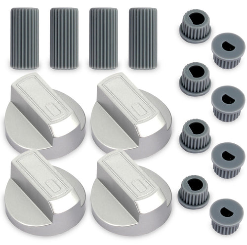 MANOPOLA UNIVERSALE PER CUCINA A GAS COLORE SILVER INNESTO 6 - 8 MM 4 PEZZI