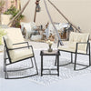 Set Tavolo e Poltrone Dondolo da Esterno Giardino Polyrattan con Cuscini Lavabili