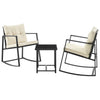 Set Tavolo e Poltrone Dondolo da Esterno Giardino Polyrattan con Cuscini Lavabili