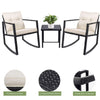 Set Tavolo e Poltrone Dondolo da Esterno Giardino Polyrattan con Cuscini Lavabili