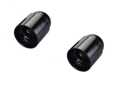 PORTALAMPADA E 27 NERO IN BAKELITE ATTACCO PICCOLO 2 PEZZI