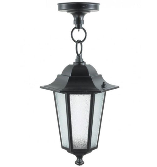 LANTERNA LAMPADA BERLINO IN ALLUMINIO NERA CM 230 CON CATENA FERR 9836