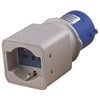 ADATTATORE INDUSTRIALE C/SPINA CEE 2 POLI PRESA SCHUKO 10/16A BIPASSO DF 8061138