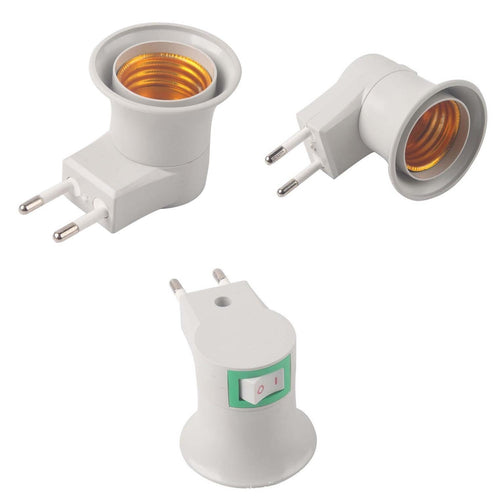 1 PORTAPAMPADA E 27 ANGOLO PARETE + INTERRUTTORE + SPINA PICCOLA PRA 450103