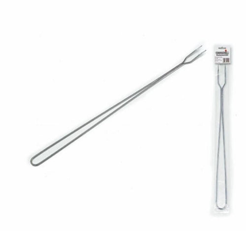 1 FORCHETTONE CROMATO IN ACCIAIO LUNGO CM 50 OMPAGRILL BARBECUE CAMINO