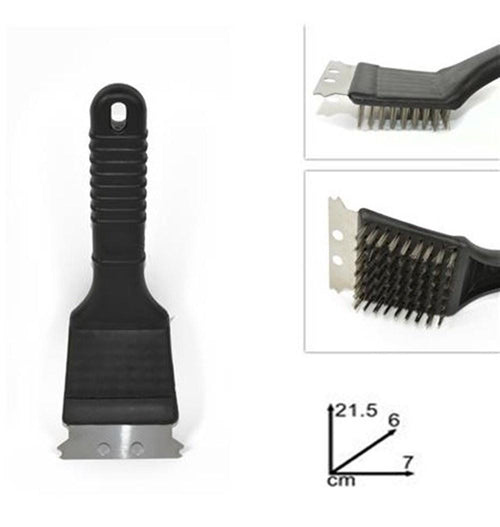 SPAZZOLA PER BARBECUE SETOLE ACCIAIO FOPPIO USO LUNGA CM 21 PRA 301751