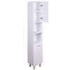 Mobile Colonna Armadietto Salvaspazio da Bagno 4 Ripiani Interni 2 Ante H179cm