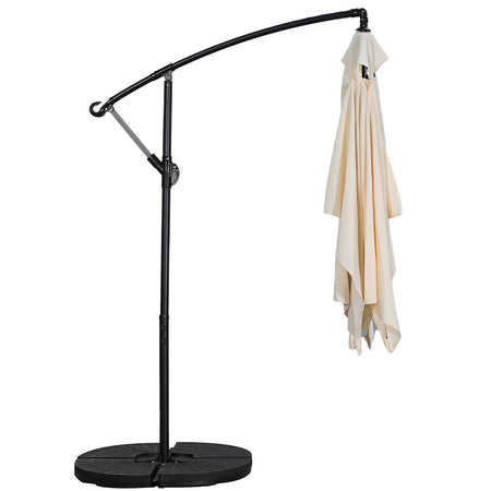 Ombrellone da Giardino Palo Decentrato 3x3 metri con Copertura in Poliestere Ecrù