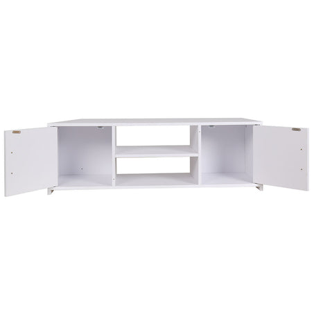 Mobile TV in Legno mdf Bianco Moderno con Ante e Scomparti Porta tv Salotto