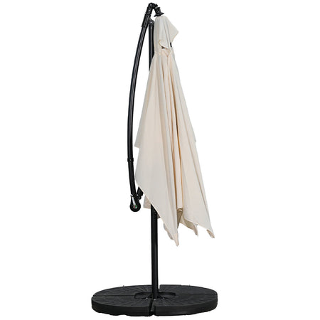 Ombrellone da Giardino Palo Decentrato 3x3 metri con Copertura in Poliestere Ecrù