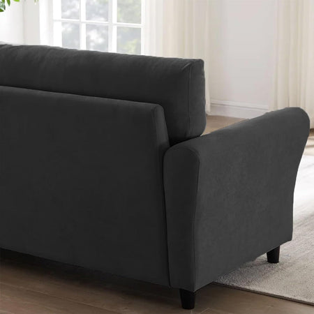 Divano 3 Posti con Rivestimento in Tessuto Premium e Imbottitura Alta Densità Nero