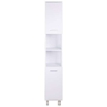 Mobile Colonna Armadietto Salvaspazio da Bagno 4 Ripiani Interni 2 Ante H179cm
