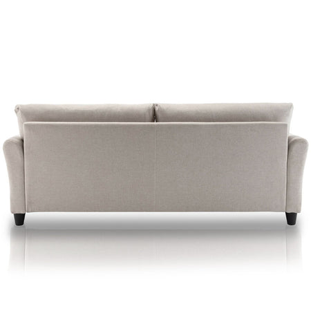 Divano 3 Posti con Rivestimento in Tessuto Premium e Imbottitura Alta Densità Crema