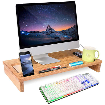 Mobiletto per Ufficio Rialzo Monitor TV PC Portatile Organizer Scrivania 60x30 H8cm