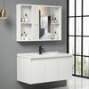 Mobile da Bagno Sospeso 90 cm con Lavabo Ceramica, Specchio e Rubinetto Incluso