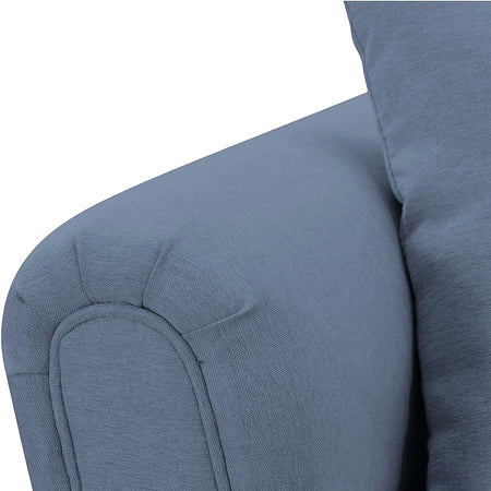 Divano 3 Posti con Rivestimento in Tessuto Premium e Imbottitura Alta Densità Blu