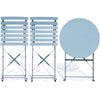 Set 3 pezzi Giardino Tavolo e 2 Sedie Pieghevoli modello Bistrot Salvaspazio Azzurro