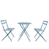 Set 3 pezzi Giardino Tavolo e 2 Sedie Pieghevoli modello Bistrot Salvaspazio Azzurro