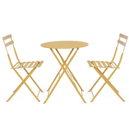 Set 3 pezzi Giardino Tavolo e 2 Sedie Pieghevoli modello Bistrot Salvaspazio