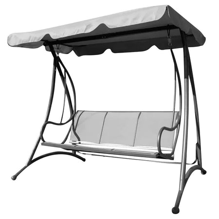 Dondolo Giardino 3 posti Acciaio con Tetto Regolabile Seduta Texilene Grigio