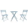 Set 3 pezzi Giardino Tavolo e 2 Sedie Pieghevoli modello Bistrot Salvaspazio Azzurro