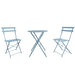 Set 3 pezzi Giardino Tavolo e 2 Sedie Pieghevoli modello Bistrot Salvaspazio Azzurro