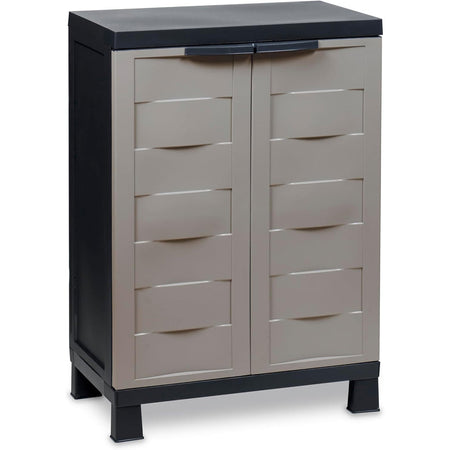 Mobile Armadio Basso per Esterno in Resina Doppia Anta 65x37 H93cm con Ripiano