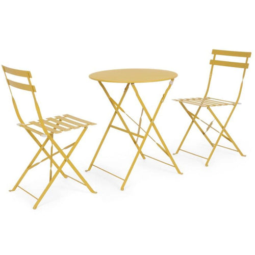 Set 3 pezzi Giardino Tavolo e 2 Sedie Pieghevoli modello Bistrot Salvaspazio