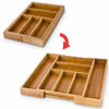 Portaposate Estensibile da Cassetto Cucina Porta Posate in Legno Bambu 46x30cm