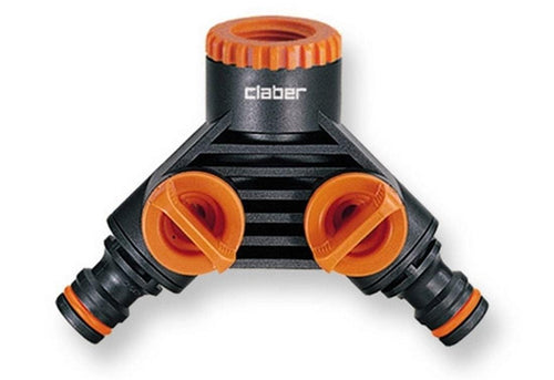 CLABER 48599 PRESA A DUE VIE GIARDINO IRRIGAZIONE ATTACCO FEMMINA CON RUBINETTO