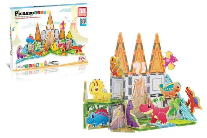 Magnetic Piastrelle Dinosauri 8 animali 38pz