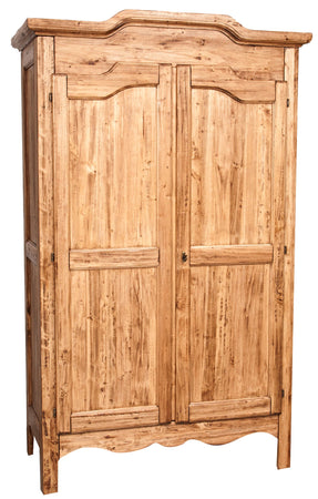 Biscottini Armadio Country in legno massello tiglio naturale 127x59x204 Made Italy