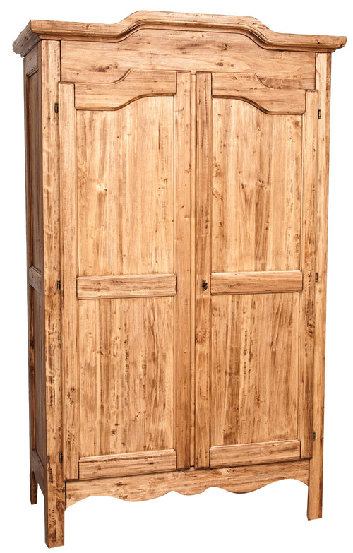 Biscottini Armadio Country in legno massello tiglio naturale 127x59x204 Made Italy