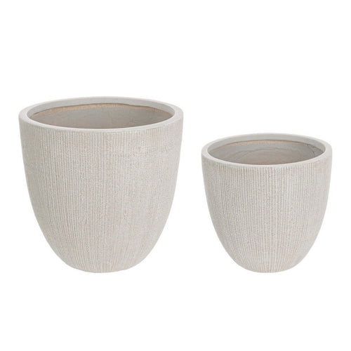 Set di vasi per esterno Brush To da balcone color salvia rotondi