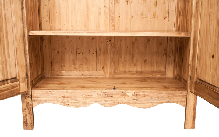 Biscottini Armadio Country in legno massello tiglio naturale 127x59x204 Made Italy