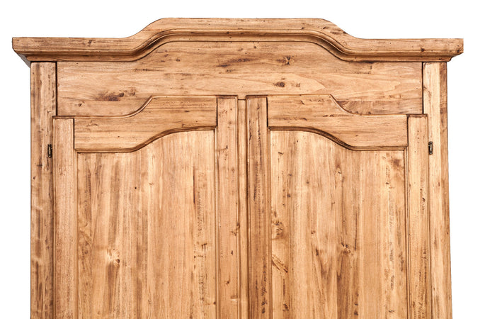 Biscottini Armadio Country in legno massello tiglio naturale 127x59x204 Made Italy