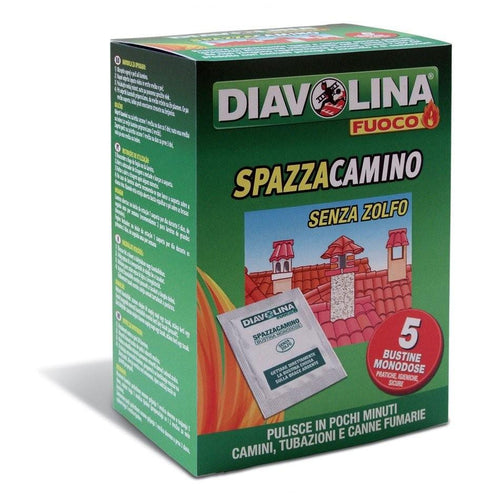 DIAVOLINA TOGLI FULIGGINE DISTRUGGI IN BUSTINA MONODOSE 5 PZ STUFA CAMINO