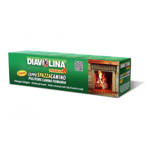 DIAVOLINA CEPPO SPAZZACAMINO PULISCI CAMINO CANNA FUMARIA TUBO STUFA 1.1 KG