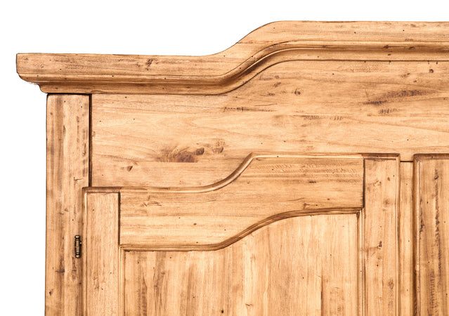 Biscottini Armadio Country in legno massello di tiglio finitura naturale L127xPR59xH204 cm. Made in Italy