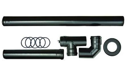 KIT TUBI DIAM 8 CM PER STUFE A PELLET NERO OPACO PESANTE MM.1,2 FER 291699