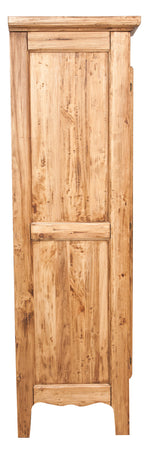 Biscottini Armadio Country in legno massello di tiglio finitura naturale L127xPR59xH204 cm. Made in Italy